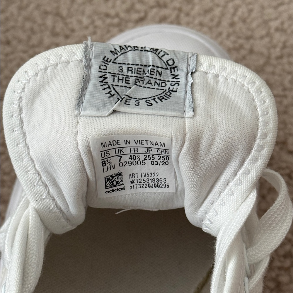 Adidas Nissa Platform White Canvas Sneakers - Picture 9 of 10
